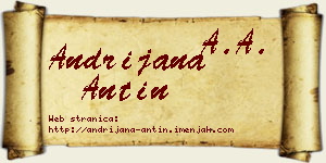 Andrijana Antin vizit kartica